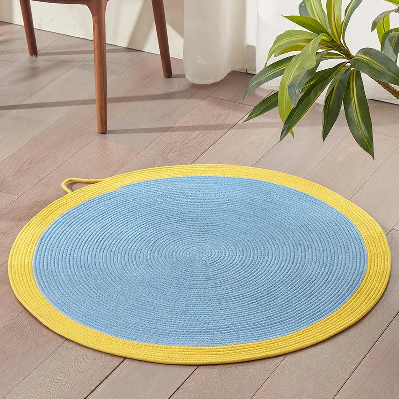 1PCS Summer Pet Scratching Pad - Jute Rope Woven Cooling Mat for Cats, Living Room Bedroom Use, Durable Machine-Washable Cat