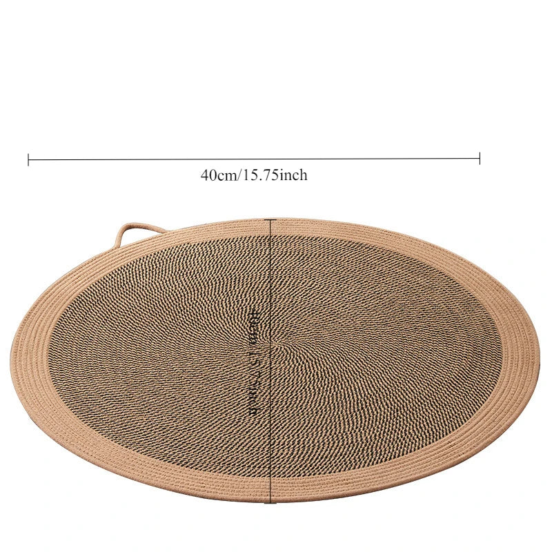 1PCS Summer Pet Scratching Pad - Jute Rope Woven Cooling Mat for Cats, Living Room Bedroom Use, Durable Machine-Washable Cat