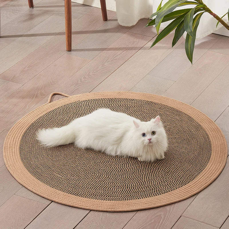 1PCS Summer Pet Scratching Pad - Jute Rope Woven Cooling Mat for Cats, Living Room Bedroom Use, Durable Machine-Washable Cat