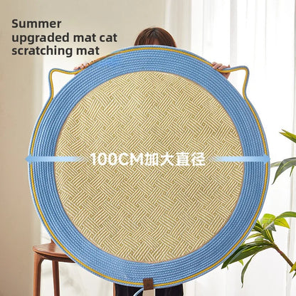 1PCS Summer Pet Scratching Pad - Jute Rope Woven Cooling Mat for Cats, Living Room Bedroom Use, Durable Machine-Washable Cat
