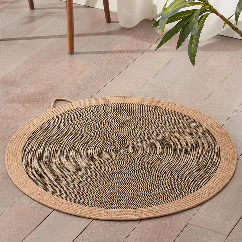 1PCS Summer Pet Scratching Pad - Jute Rope Woven Cooling Mat for Cats, Living Room Bedroom Use, Durable Machine-Washable Cat